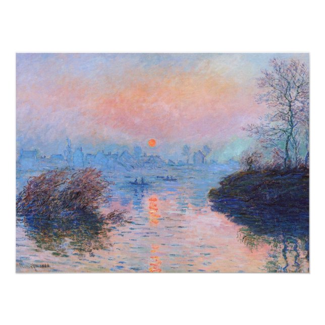 Sunset on the Seine Claude Monet    P Poster (Front)