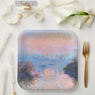 Sunset on the Seine Claude Monet       Paper Plates