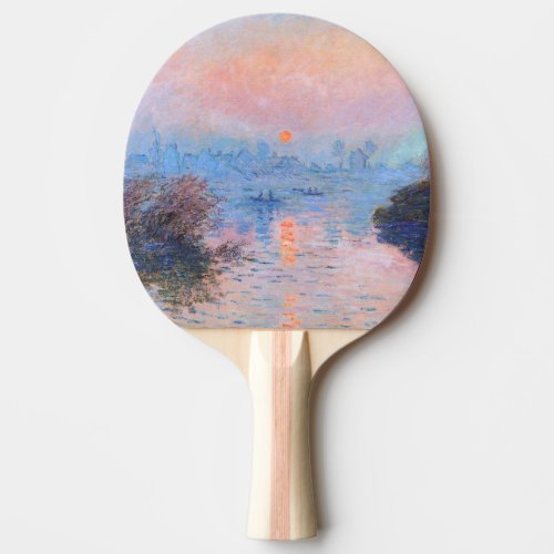Sunset on the Seine Claude Monet   Ping Pong Paddle