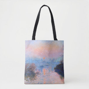 Sunset on the Seine Claude Monet Tote Bag