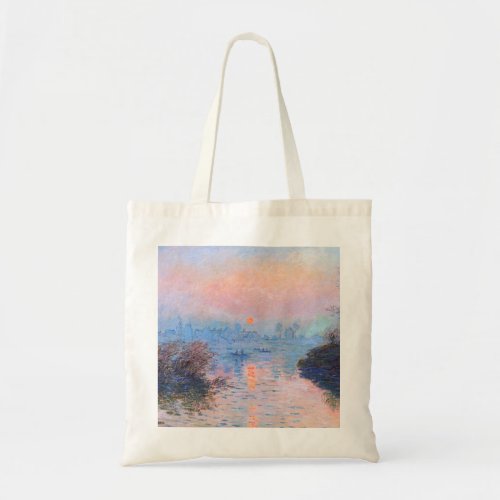 Sunset on the Seine Claude Monet    Tote Bag