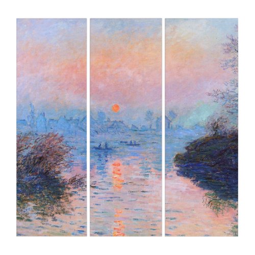 Sunset on the Seine Claude Monet   Triptych