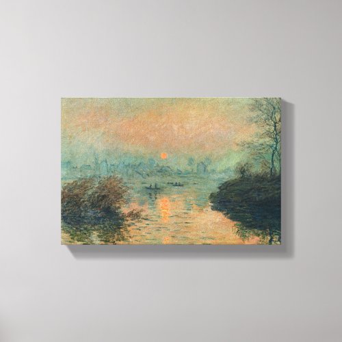 Sunset on the Seine Winter Effect _ Claude Monet Canvas Print