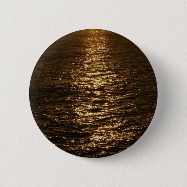 Sunset on the Water Abstract Ocean Photography Button (Front)