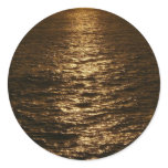 Sunset on the Water Abstract Ocean Photography Classic Round Sticker