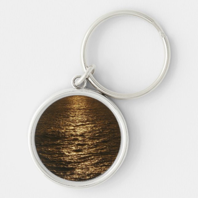 Sunset on the Water Abstract Ocean Photography Keychain (Front)