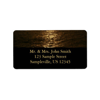 Sunset on the Water Abstract Ocean Photography Label