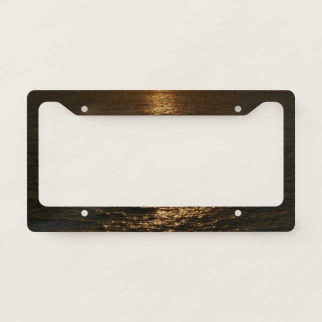 Sunset on the Water Abstract Ocean Photography License Plate Frame (Front)