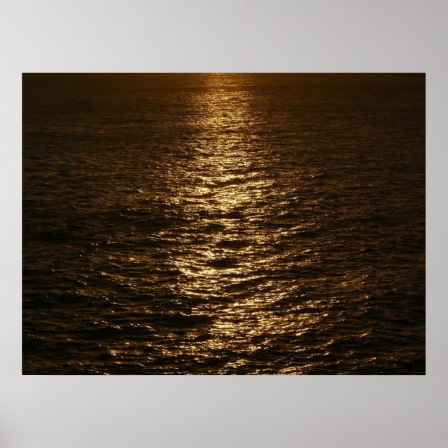 Sunset on the Water Abstract Ocean Photography Poster (Front)