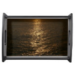 Sunset on the Water Abstract Ocean Photography Serving Tray