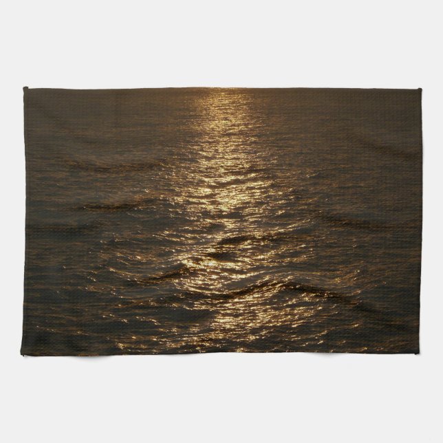 Sunset on the Water Abstract Ocean Photography Towel (Horizontal)