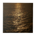 Sunset on the Water Abstract Photography Ceramic Tile