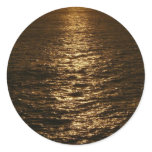 Sunset on the Water Abstract Photography Classic Round Sticker