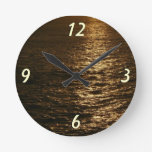 Sunset on the Water Abstract Photography Round Clock