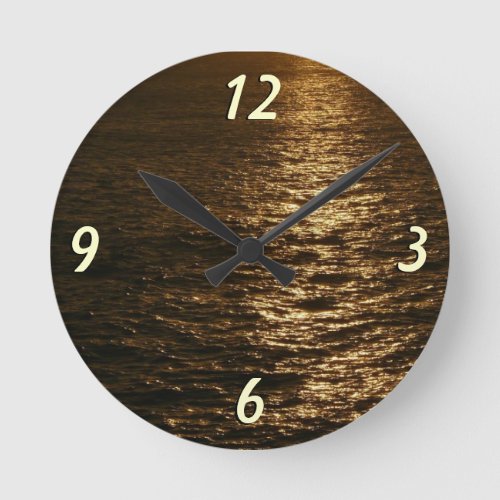 Sunset on the Water Abstract Photography Round Clock