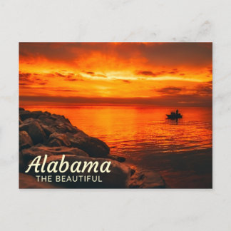 Sunset on the Water, Alabama Postcard