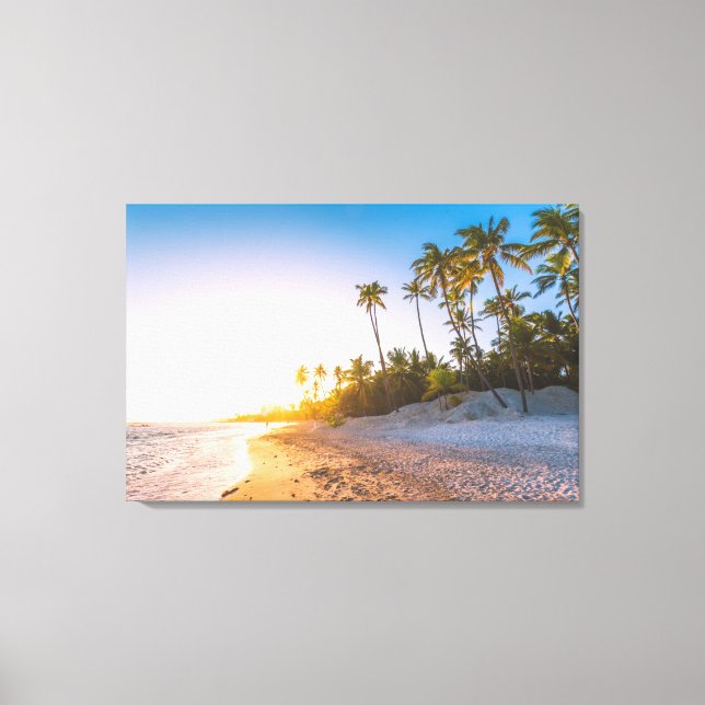 Sunset on Tropical Beach | Dominican Republic Canvas Print (Front)