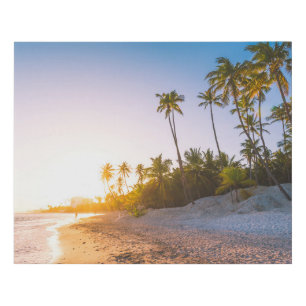 Sunset on Tropical Beach Dominican Republic Faux Canvas Print