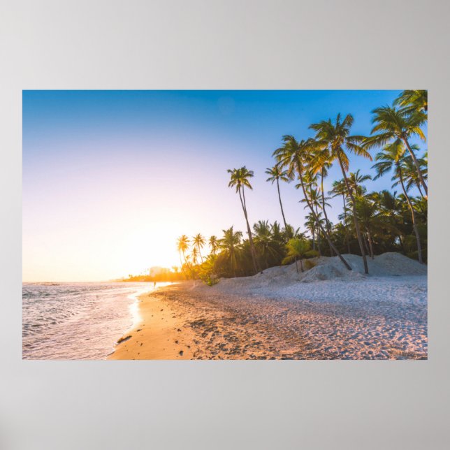 Sunset on Tropical Beach | Dominican Republic Poster (Front)