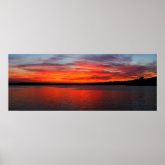 Sunset on West Lake Panorama Poster