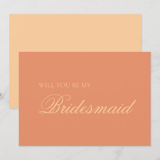 Sunset Orange and Peach Bridesmaid Proposal Card
