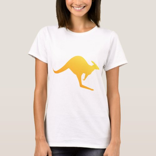Sunset Orange Australian Kangaroo Hopping T_Shirt