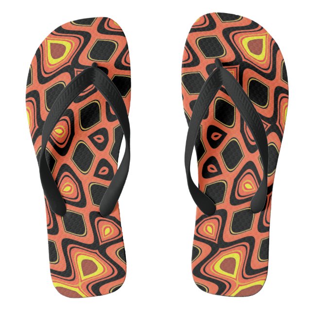 SUNSET ORANGE FLIP FLOPS (Footbed)