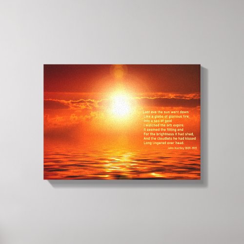 Sunset Orange Golden Sky  Sea Gold Inspire Small Canvas Print