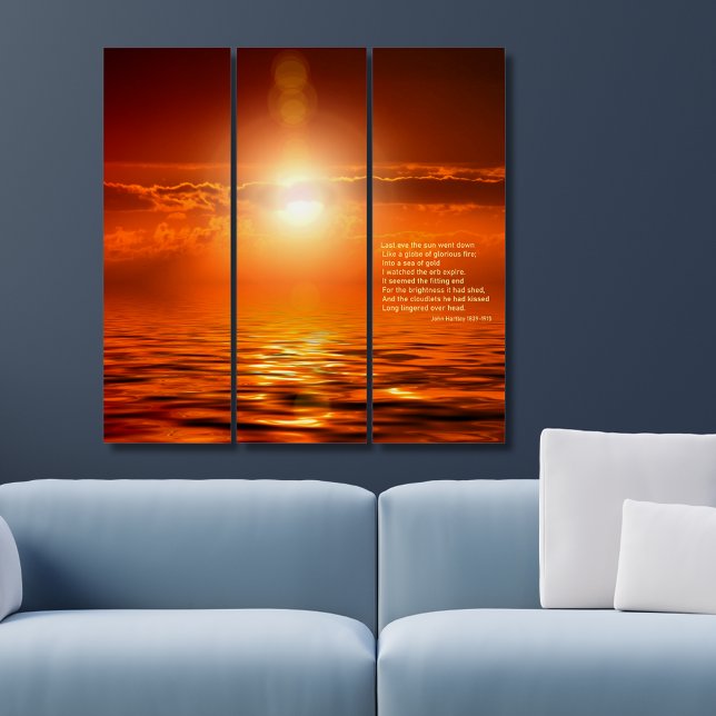 Sunset Orange Golden Sky & Sea Gold Inspire Triptych (Sunset Orange Golden Sky & Sea Gold Inspire Triptych)