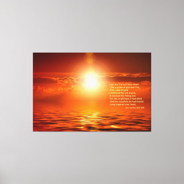 Sunset Orange Golden Sky Sea of Gold Inspiration Canvas Print (Front)