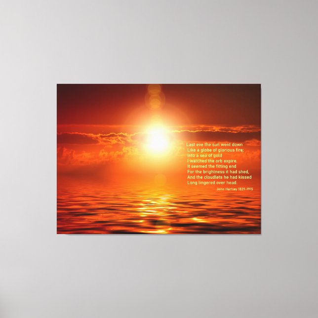 Sunset Orange Golden Sky Sea of Gold Inspiration Canvas Print (Front)