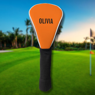 Sunset Orange Modern Name | Trendy Minimalist Golf Head Cover