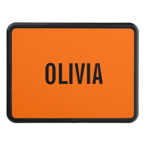 Sunset Orange Modern Name  Trendy Minimalist  Hitch Cover