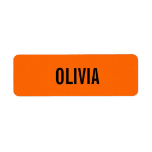 Sunset Orange Modern Name   Trendy Minimalist  Label