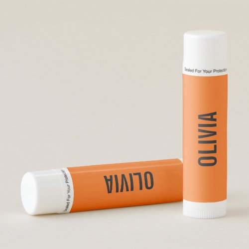 Sunset Orange Modern Name  Trendy Minimalist  Lip Balm