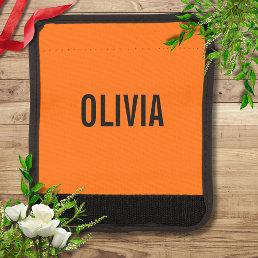 Sunset Orange Modern Name | Trendy Minimalist  Luggage Handle Wrap