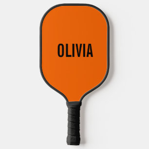 Sunset Orange Modern Name Trendy Minimalist Pickleball Paddle