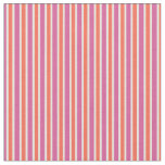 Sunset Orange, Raspberry Pink and Egg White Stripe Fabric