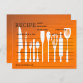 Sunset Orange Retro Recipe Card Kitchen Tools (Front/Back)