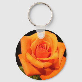 Sunset Orange Rose Keychain