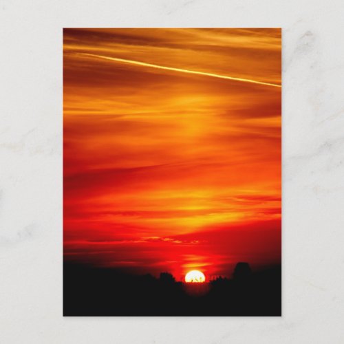 Sunset orange sky landscape postcard