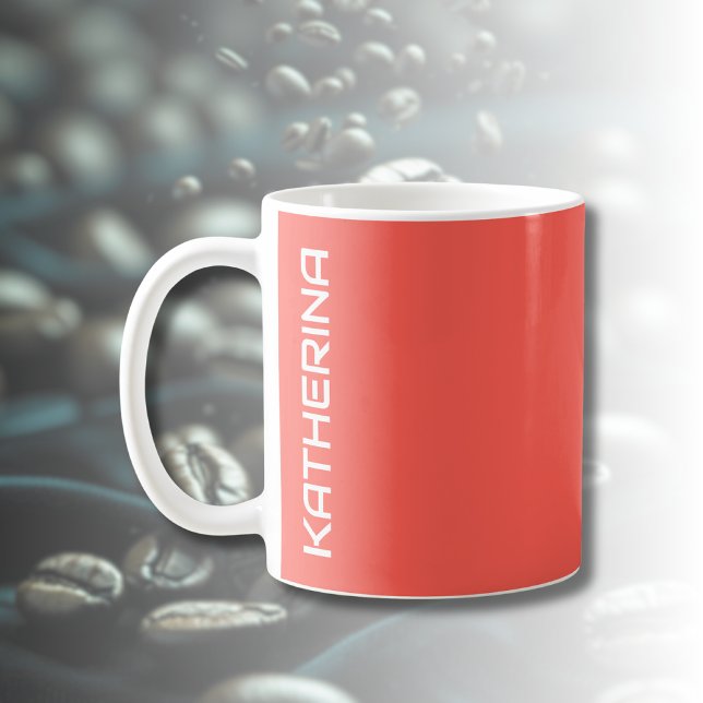 Sunset Orange Solid Color | Classic Personalized  Coffee Mug (Creator Uploaded)