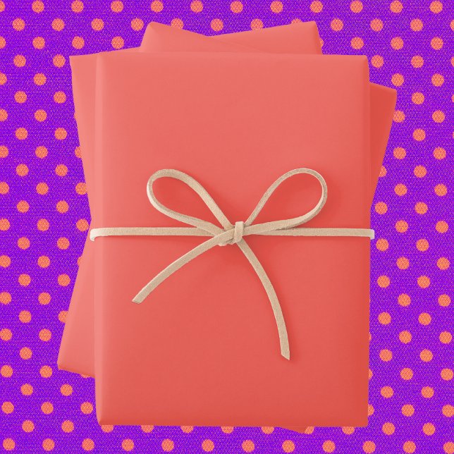 Sunset Orange Solid Color Wrapping Paper Sheets (Creator Uploaded)