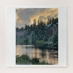 Sunset Over a River Jigsaw Puzzle