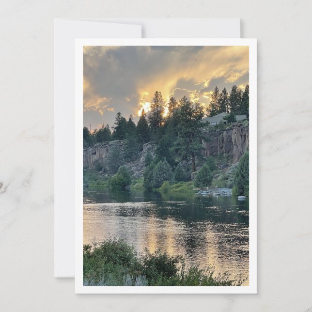 Sunset Over a River Note Card (Front)