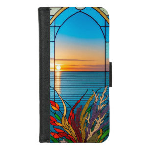 Sunset Over a Rocky Shoreline iPhone 8/7 Wallet Case