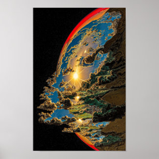 Sunset Over Alien Planet C Poster