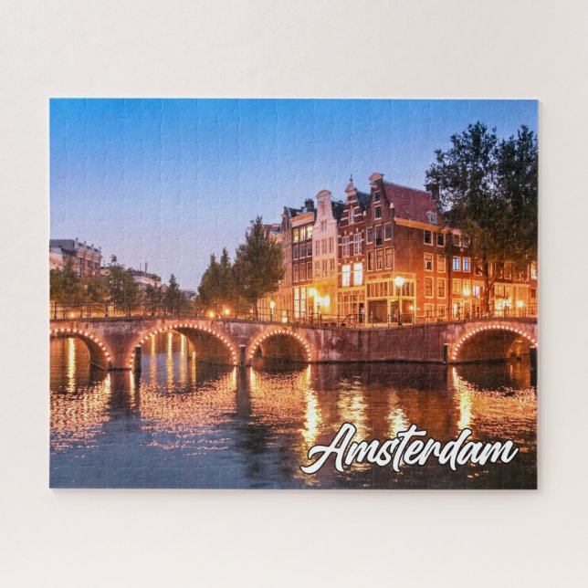 Sunset Over Amsterdam, Netherlands Jigsaw Puzzle (Horizontal)