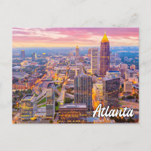 Sunset Over Atlanta, Georgia, United States Postcard