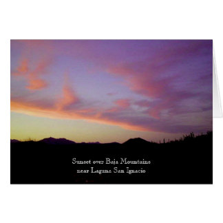 Sunset over Baja Mountains Cards